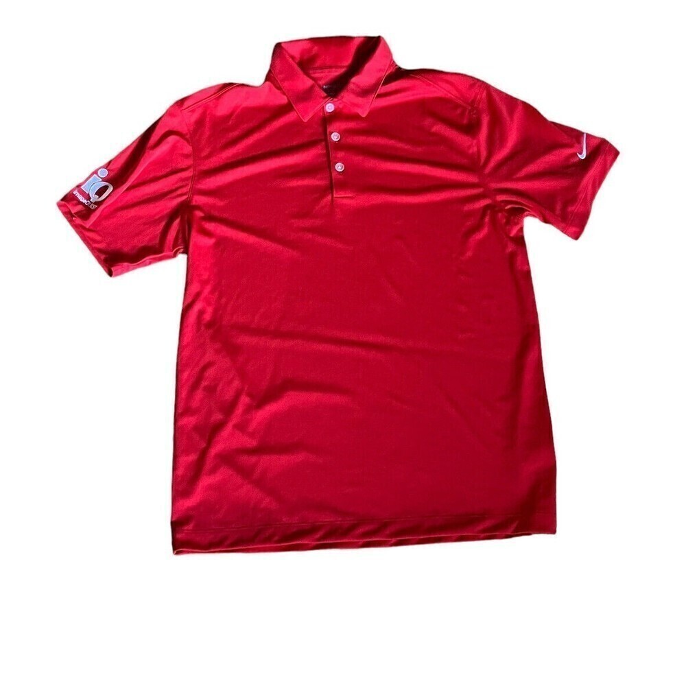 Nike Golf Dri-FIT Red Polo Shirt Men’s M Athletic Rugby Outdoor Performance - Picture 2 of 12